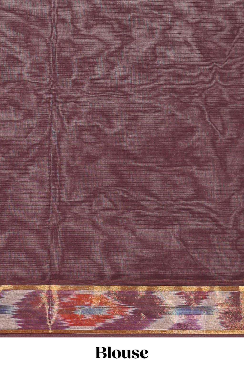 Dark green butta designed silk cotton saree with self zari border and contrast blouse