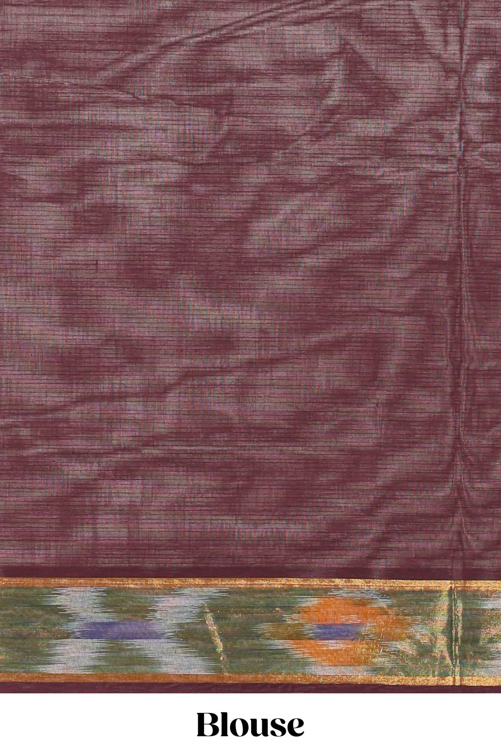 Dark blue butta designed silk cotton saree with self zari border and contrast blouse