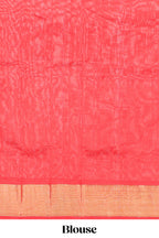 Yellow butta designed silk cotton saree with contrast zari border and blouse