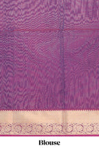 Blue butta designed silk cotton saree with contrast zari border and contrast blouse