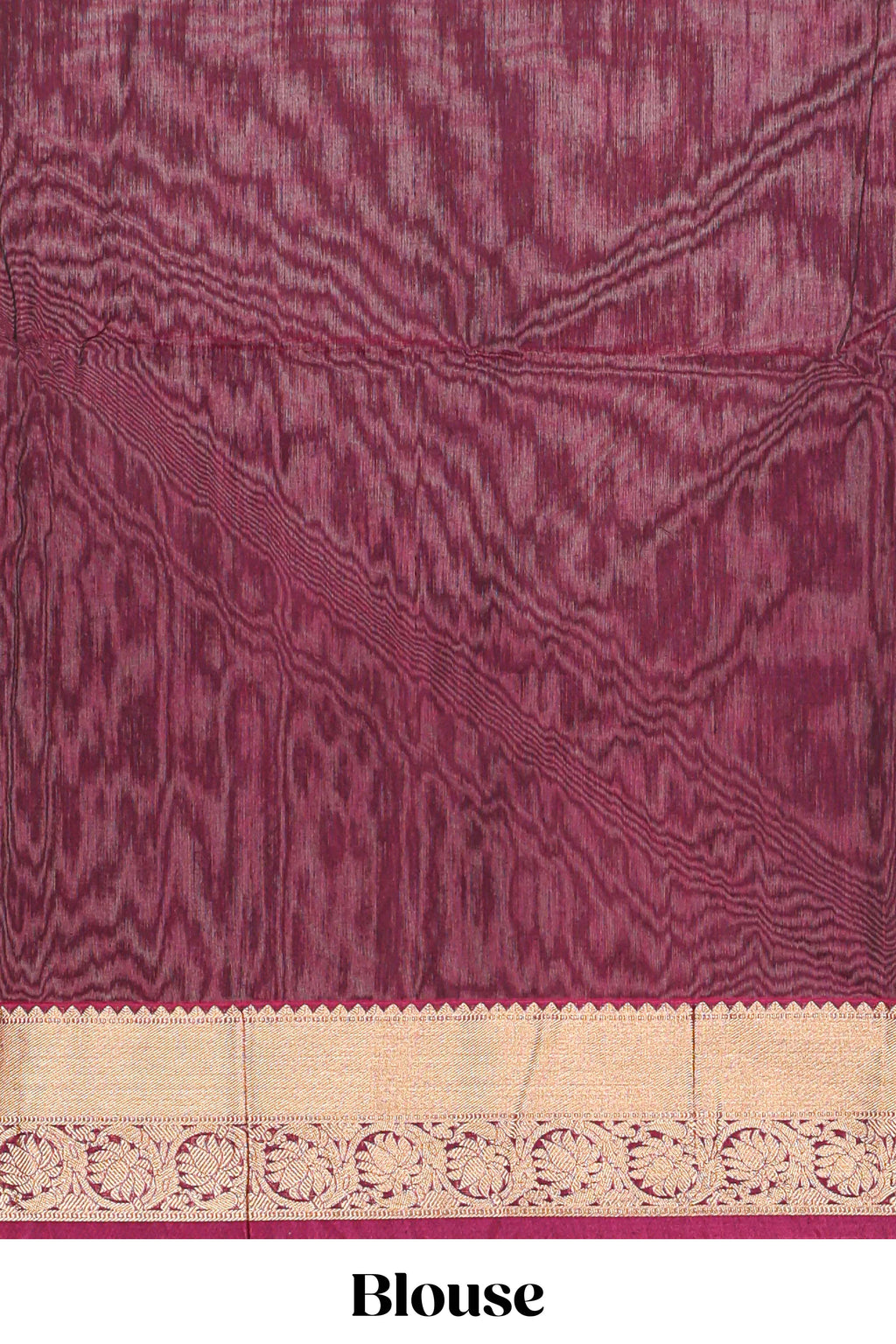 Olive brown butta designed silk cotton saree with contrast zari border and contrast blouse