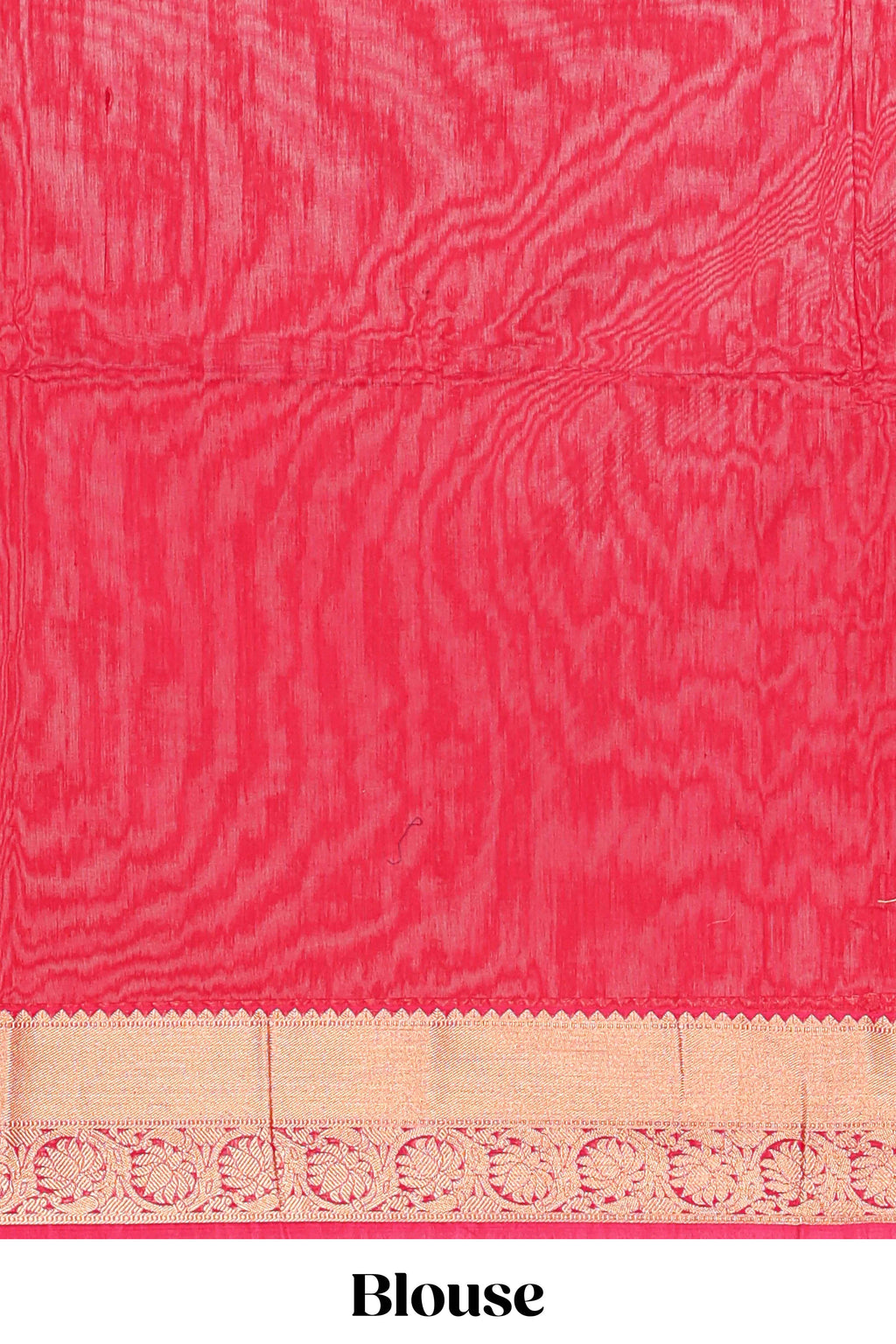 Red butta designed silk cotton saree with self zari border and matching blouse