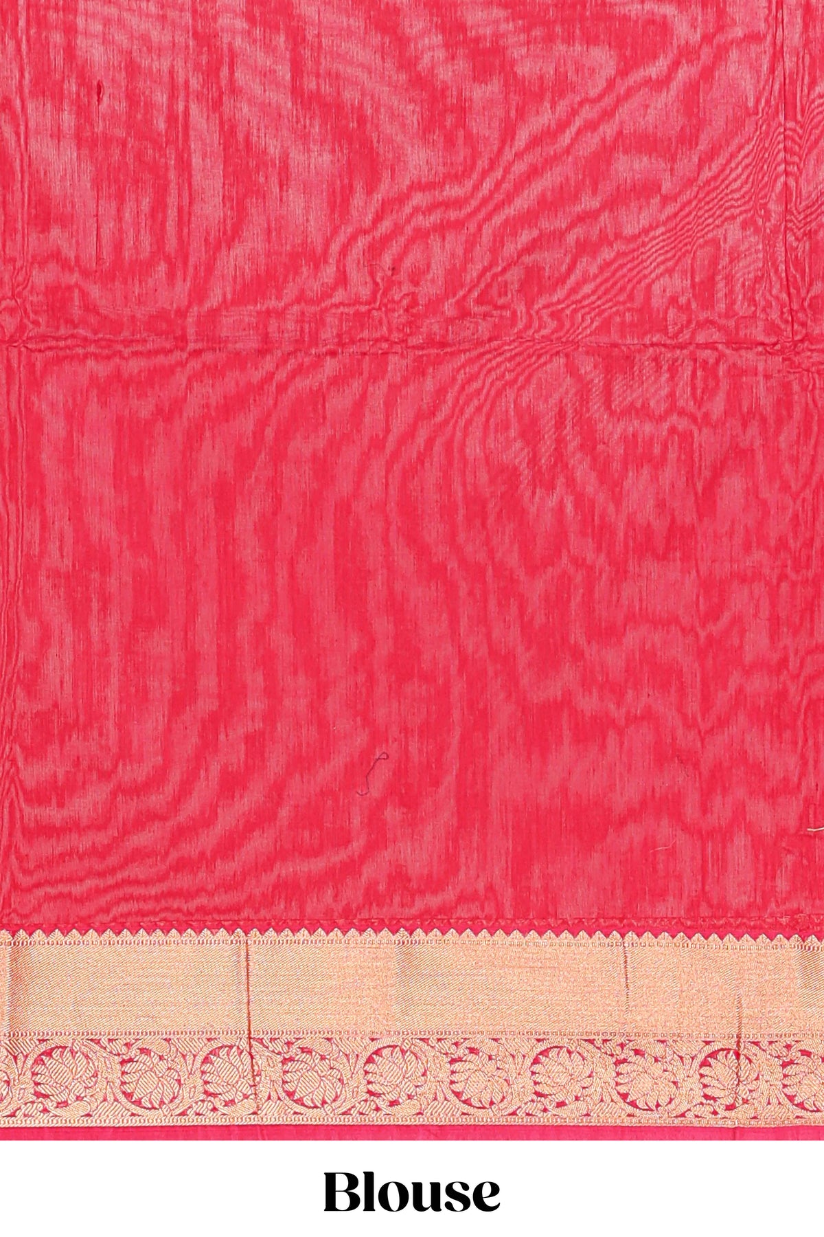Red butta designed silk cotton saree with self zari border and matching blouse