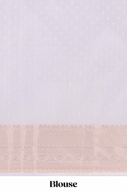 Jam purple checked zari motifs semi soft silk saree with contrast border and floral design pallu