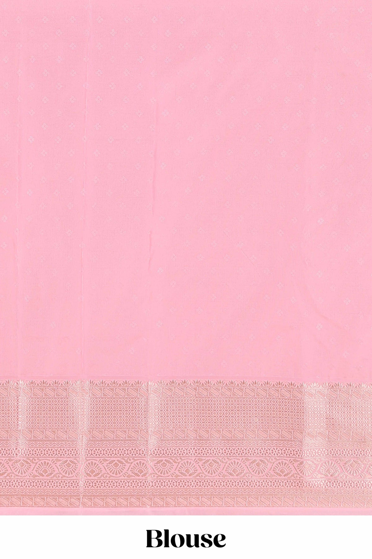 Lavender checked zari motifs semi soft silk saree with contrast border and floral design pallu