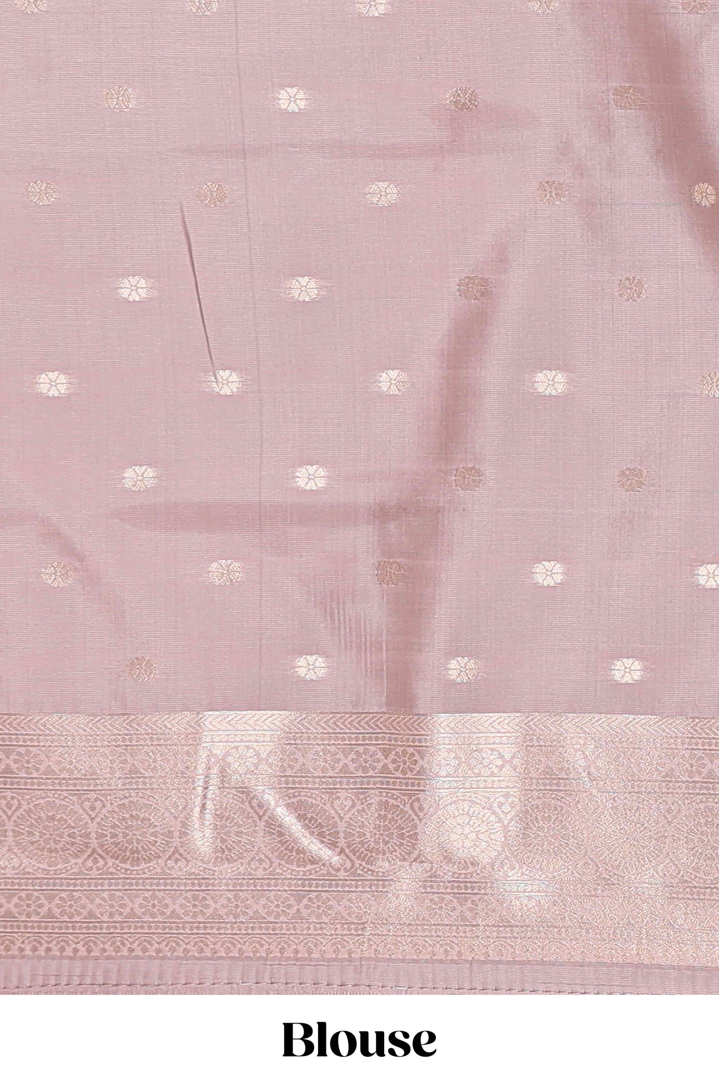 Dark brown checked floral motifs design semi soft silk saree with contrast border and blouse