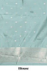 Dark brown checked floral motifs design semi soft silk saree with contrast border and blouse