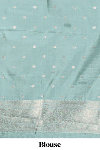 Dark brown checked floral motifs design semi soft silk saree with contrast border and blouse