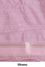 Dark brown zari checked design semi soft silk saree with contrast border and blouse