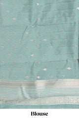 Dark brown zari checked design semi soft silk saree with contrast border and blouse