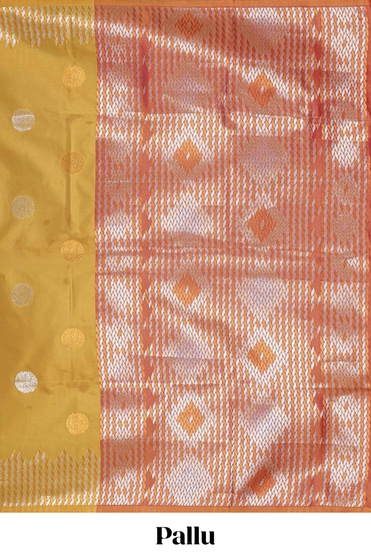 semi soft silk saree pastley silver golden zari geometrical border zari motifs with contrast pallu and blouse