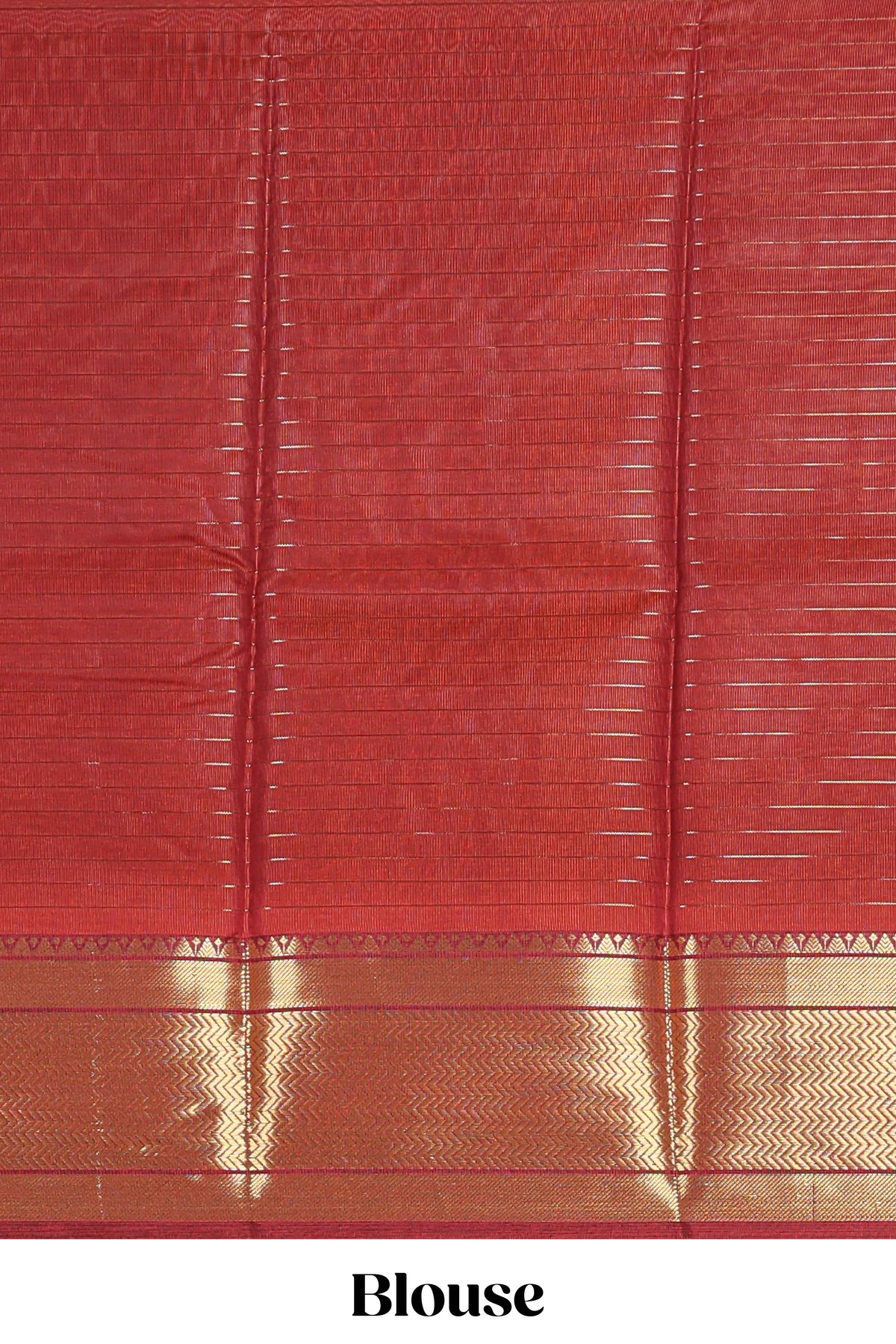 Orange colour semi soft silk all over checked pattern and  Contrast zari weaving border and contrast  blouse