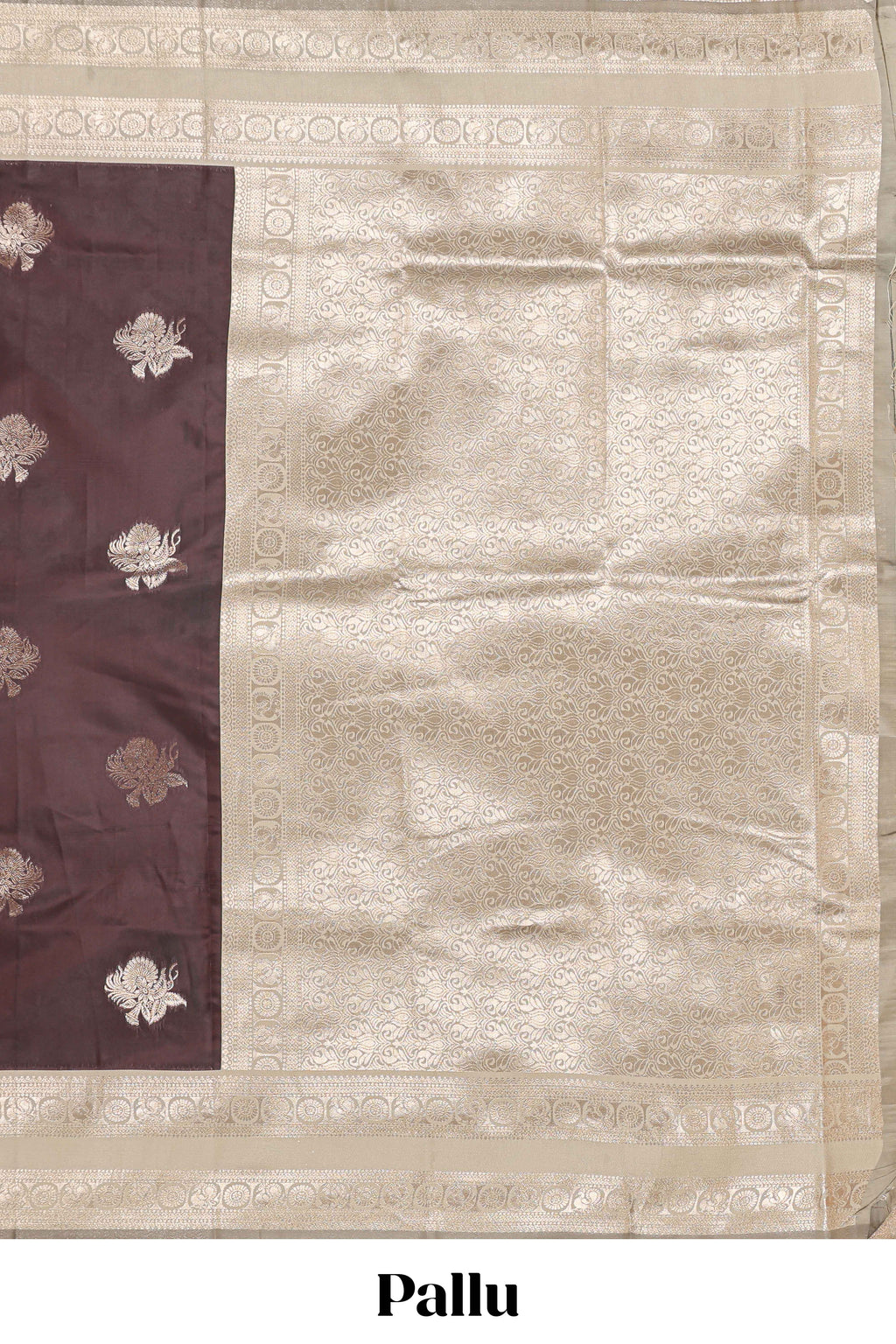 Wine Brown Semi Silk Saree Gold Zari Woven Paisley Motifs with Woven Zari Border and Contrast Blouse