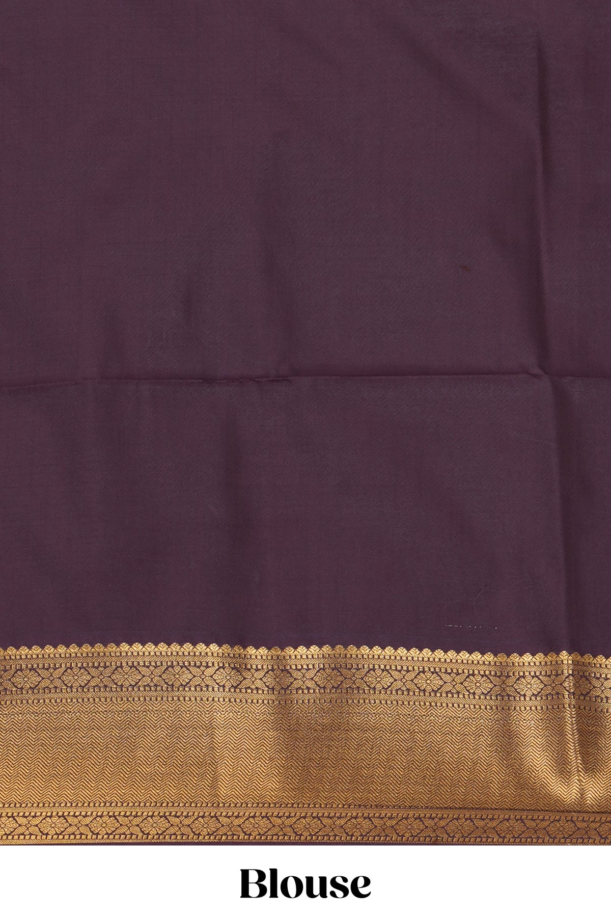 Dark mauve zari checked design semi soft silk saree with self zari border and matching blouse