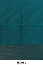 Maroon zari striped & floral motifs design semi soft silk saree with contrast zari border and plain blouse