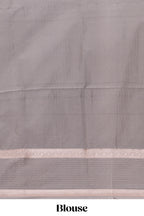 Mustard zari checked motifs design semi soft silk saree with contrast border and blouse