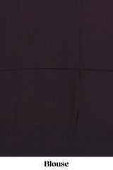 Pine green zari motifs design semi soft silk saree with contrast zari border and plain blouse