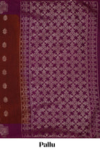 Rust orange zari motifs design semi soft silk saree with contrast zari border and plain blouse