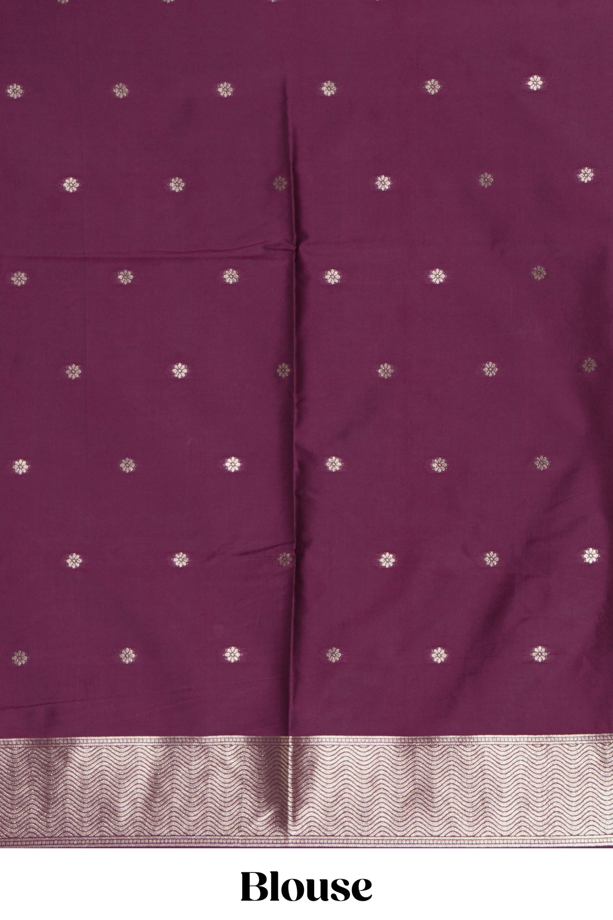 Borderless purple zari motifs design semi soft silk saree with self pallu and matching blouse