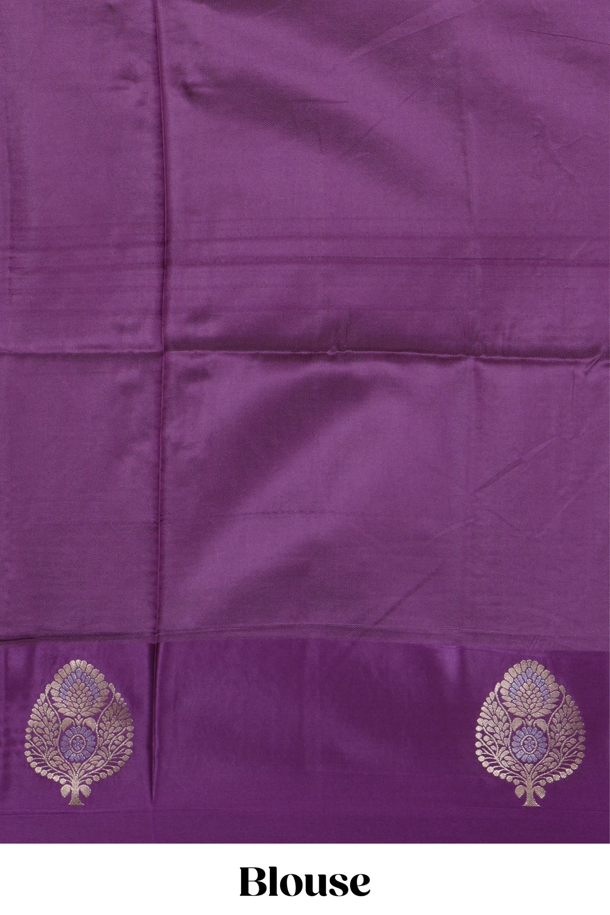 Lavender zari motifs design semi soft silk saree with contrast border and zari pallu