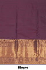 Rust orange striped zari design kathan Silk Saree with contrast zari border and zari blouse