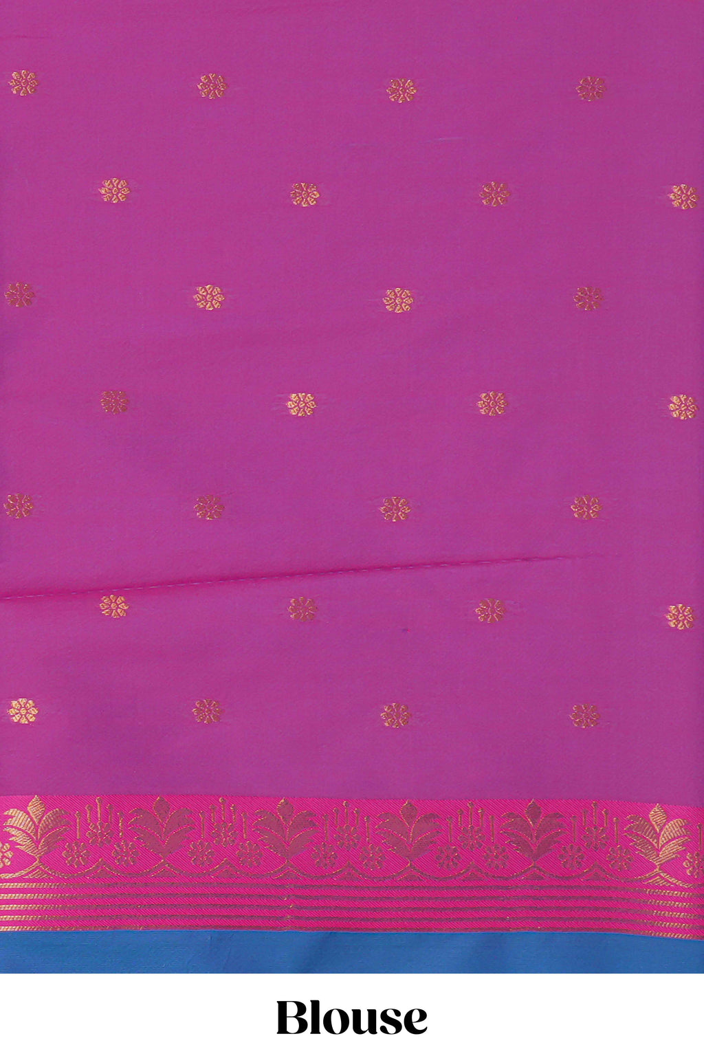 Borderless ocean blue striped motifs design semi soft silk saree with contrast pallu and zari motifs blouse