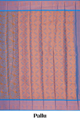 Mustard floral vine design semi soft silk saree with contrast border and blouse