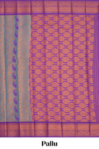 Blue floral motifs design semi soft silk saree with contrast border and blouse