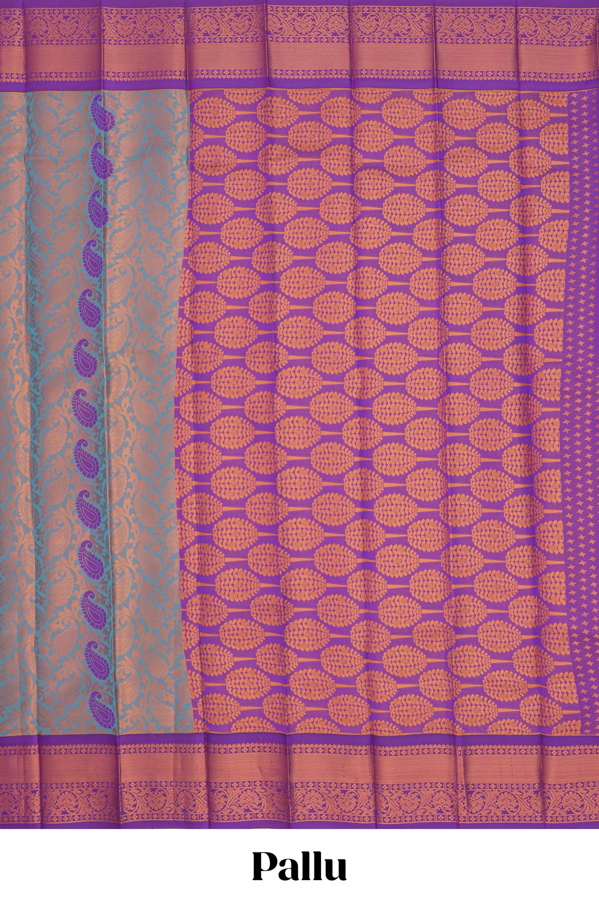 Blue floral motifs design semi soft silk saree with contrast border and blouse
