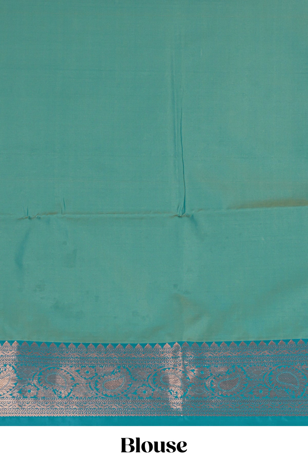 Green checked zari motifs design semi soft silk saree with contrast zari border and blouse