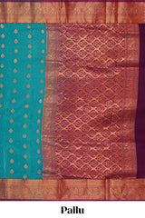 Green floral zari motifs design semi soft silk saree with contrast zari border and blouse