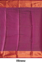 Royal blue shade zari motifs design semi soft silk saree with contrast border and matching motifs contrast blouse