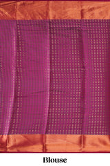 Royal blue shade zari motifs design semi soft silk saree with contrast border and matching motifs contrast blouse