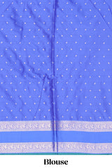 Peacock green Semi Soft Silk Saree delicate butta motifs with contrasting pallu elegant zari border along with contrast buttas blouse
