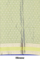 Royal blue Semi Soft Silk Saree delicate butta motifs with contrasting pallu elegant zari border along with contrast buttas blouse