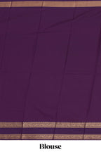 Mustard checked floral zari motifs design semi soft silk saree with contrast border and zari blouse