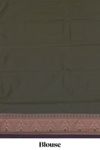 Violet stripes zari motifs design semi soft silk saree with contrast border and zari blouse