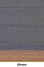Mustard stripes zari motifs design semi soft silk saree with contrast border and zari blouse