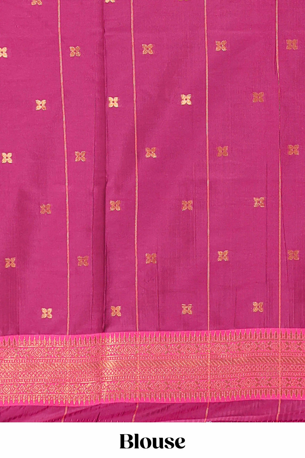 Purple checked floral design motifs semi soft silk saree with contrast border and matching blouse