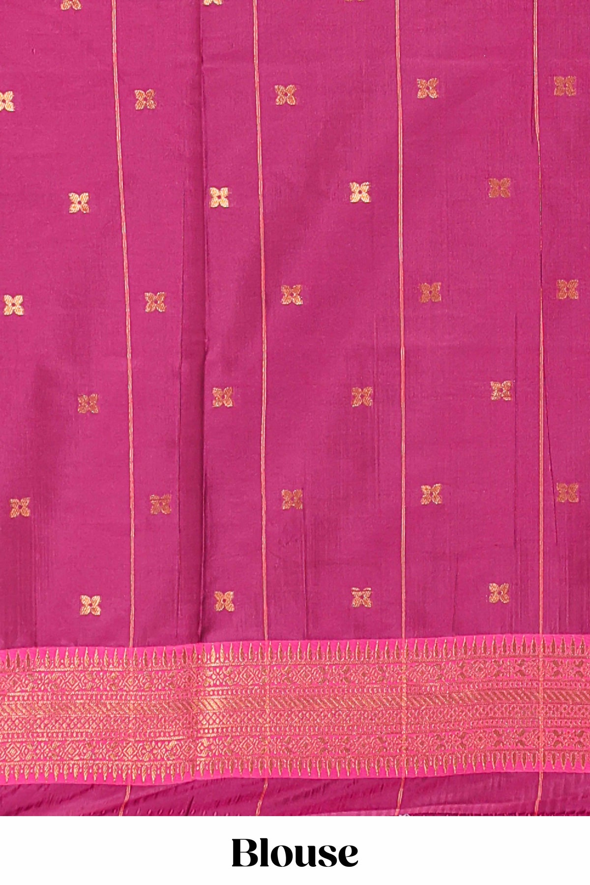 Purple checked floral design motifs semi soft silk saree with contrast border and matching blouse