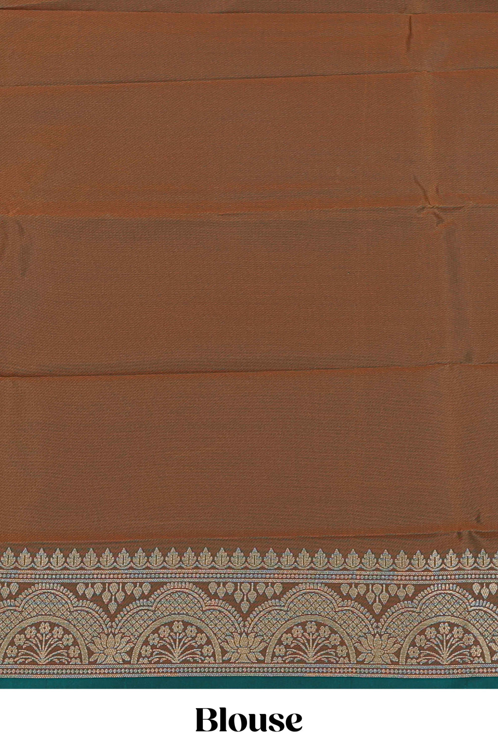 Green striped zari motifs semi soft silk saree with contrast border and blouse