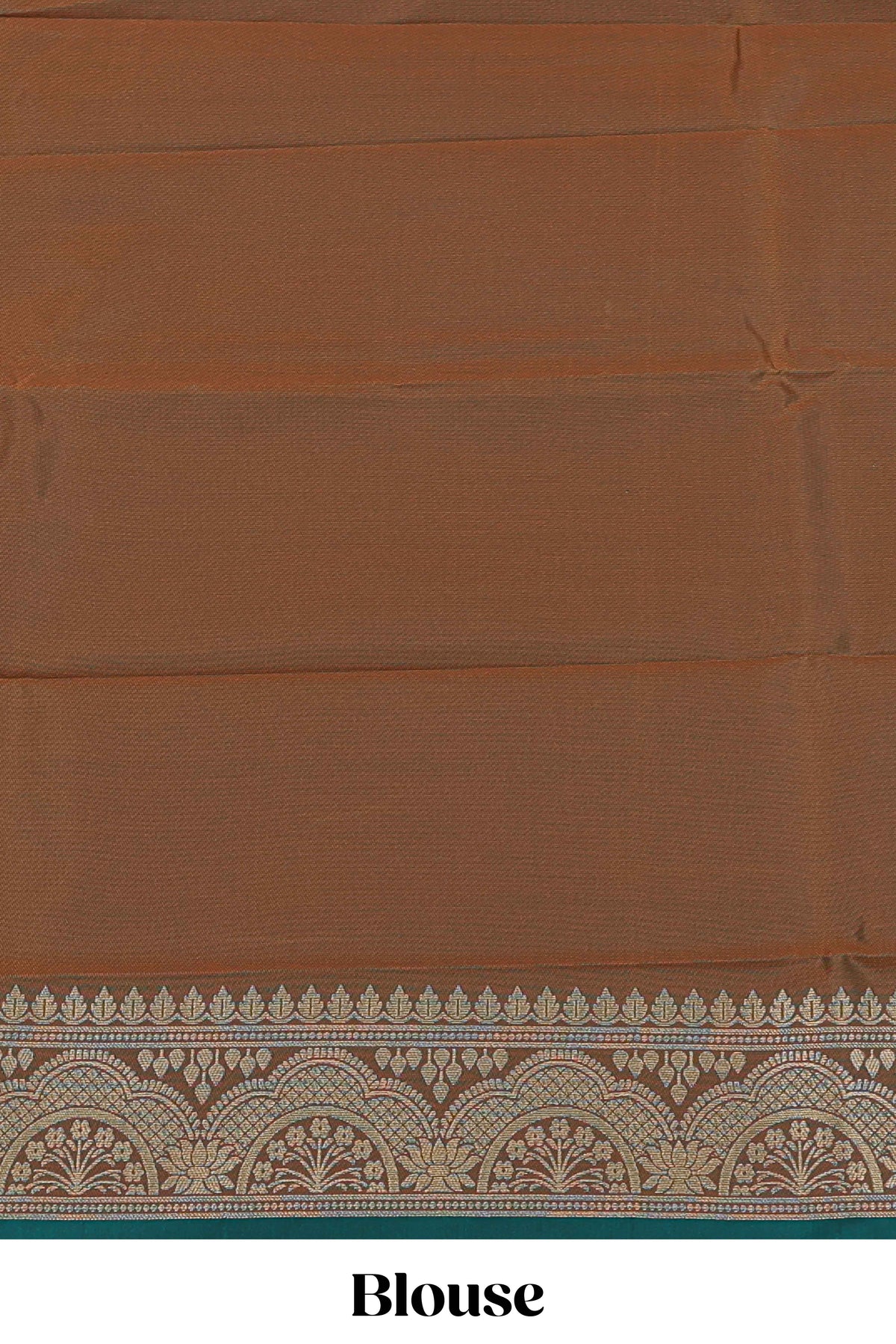Green striped zari motifs semi soft silk saree with contrast border and blouse