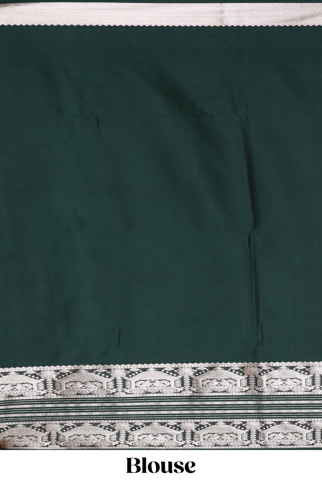 Green peacock motifs design semi soft silk saree with self zari border and matching blouse