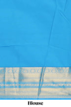 Orange checked peacock and unicorn motifs design semi soft silk saree with contrast border and blouse