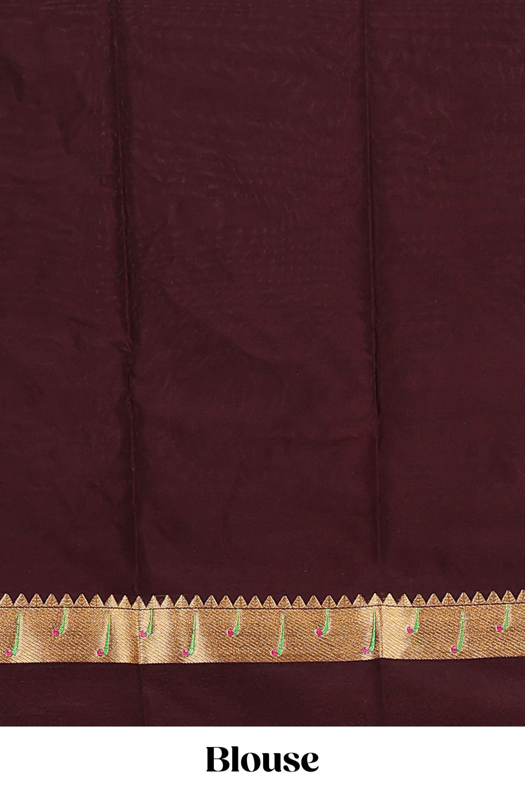 Green zari motifs design semi soft silk saree with contrast border and blouse