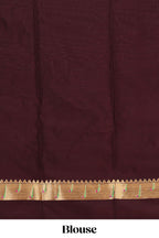Green zari motifs design semi soft silk saree with contrast border and blouse