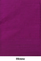 Mustard striped and peacock design semi soft silk saree with contrast border and blouse