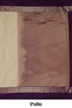 Lime cream zari motifs design semi soft silk saree with contrast zari border and blouse