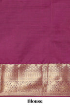 Red geometric zari design semi soft silk saree with contrast zari border and blouse