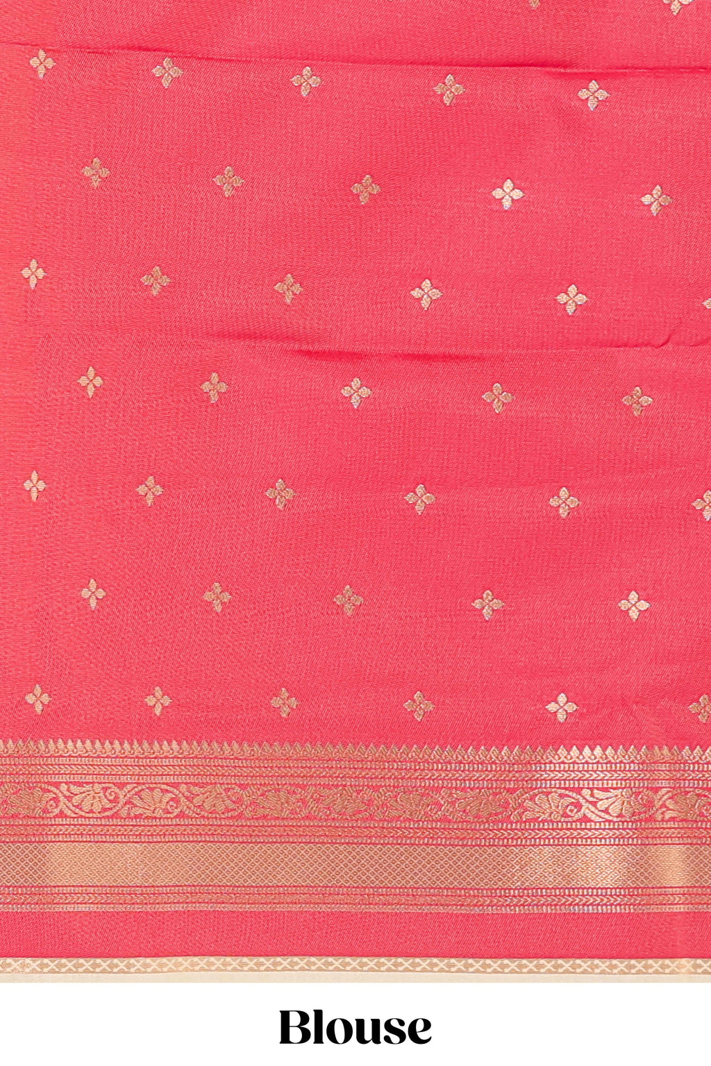 Cream floral motifs semi soft silk saree with contrast multicolor striped border and blouse